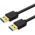 DTECH USB Type A 3.0 Cable 6 ft Male to Male High Speed Data Cord in Black