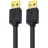 DTECH USB Type A 3.0 Cable 6 ft Male to Male High Speed Data Cord in Black