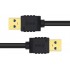 DTECH USB Type A 3.0 Cable 6 ft Male to Male High Speed Data Cord in Black