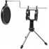 TTSTAR  Desktop Tripod Microphone Stand with Pop Filter + Shock Mount 