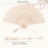 FORSUN 4 Pieces Handheld Fans, Silk Folding Fans with Bamboo Frames for Dancing Cosplay Wedding Party Props Decoration, White Blue