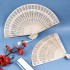 FORSUN 4 Pieces Handheld Fans, Silk Folding Fans with Bamboo Frames for Dancing Cosplay Wedding Party Props Decoration, White Blue