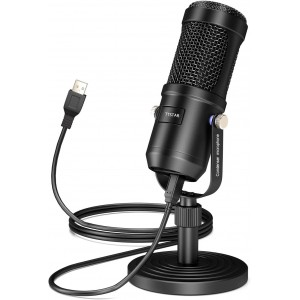 TTSTAR USB Microphone, Condenser Podcast Microphone for Computer. Suitable for Recording, Gaming, Desktop, Windows, Mac, YouTube, Streaming,