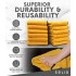 Solid  Multipurpose Plush Microfiber Cleaning Cloth - Cleaning Towel for Household, Car Washing, Drying & Auto Detailing - 12" x 12" (Yellow, 12)