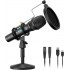 TTSTAR Computer Microphone  USB Condenser PC Mic Bundle 192kHz/24Bit Plug & Play Recording Equipment for YouTube, Voice Over, Skype, Twitch, Sound Cloud, Zoom