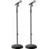 Pyle Universal Compact Base Microphone Stand - 2.8 to 5 Ft Height Adjustable Heavy Duty Lightweight Studio Floor Standing Mic Holder w/ Standard 5/8" Mic Adapter , 2 Count ( Pack of 1)