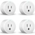 Kasa Smart Plug Mini 15A, Smart Home Wi-Fi Outlet Works with Alexa, Google Home & IFTTT, No Hub Required, UL Certified, 2.4G WiFi Only, 4-Pack , White