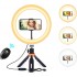 TTSTAR LED Ring Light 6" with Tripod Stand for YouTube Video and Makeup, Mini LED Camera Light with Cell Phone Holder Desktop LED Lamp with 3 Light Modes & 11 Brightness Level (6")