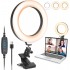 TTSTAR Desk Ring Light for Zoom Meetings - Video Conference Lighting Kit for Laptop Computer, 6” Clip on Table LED Light Lamp with Tripod Stand for Video Recording, Remote Working, Gaming, Vlogging