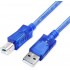 DTECH 6ft Shielded USB Printer Cable 2.0 A Male to B Male Port Data Transfer Square End Wire (6 Feet, Dark Blue)