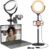 TTSTAR Desk Ring Light for Zoom Meetings - Video Conference Lighting Kit for Laptop Computer, 6” Clip on Table LED Light Lamp with Tripod Stand for Video Recording, Remote Working, Gaming, Vlogging