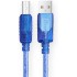 DTECH 6ft Shielded USB Printer Cable 2.0 A Male to B Male Port Data Transfer Square End Wire (6 Feet, Dark Blue)