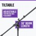 HMKCH Tripod Mic Stand with Soft Grip Twist Clutch, Boom Arm, and Both 3/8" and 5/8" Adapters; Min/Max Height - 6"/99" ,Black